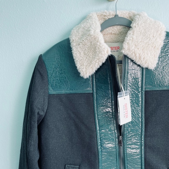 FINAL PRICE!
NWT Paul & Joe Sister Greenwish Jacket Faux Shearling Trim - Picture 8 of 9